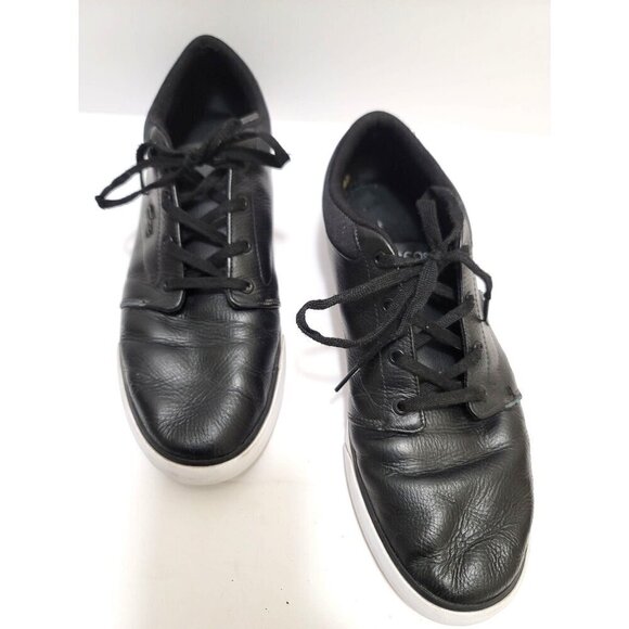 Lacoste Mens Black Leather Casual  Sneakers Size 10 - Picture 1 of 12